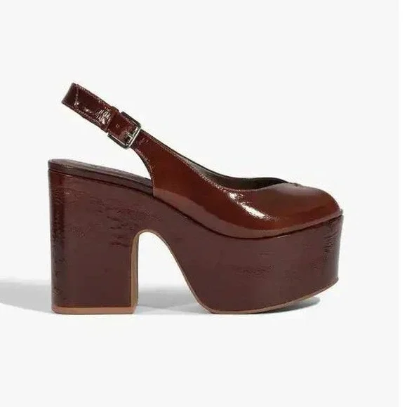 SCHUTZ Brandi Platform Sandals Root Brown $198 Size US 8.5 - Picture 2 of 15